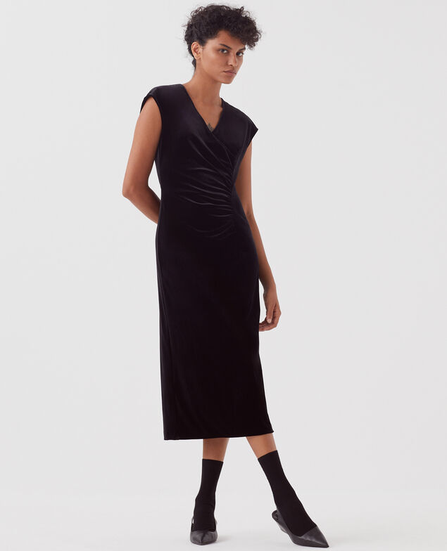 Velvet maxi dress H091 black beauty