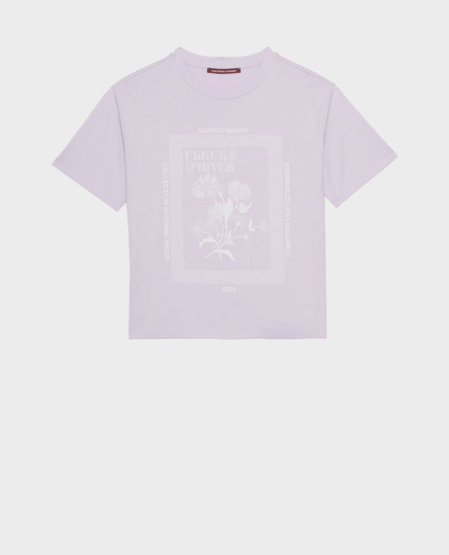 Wide cotton t-shirt Pastel lilac
