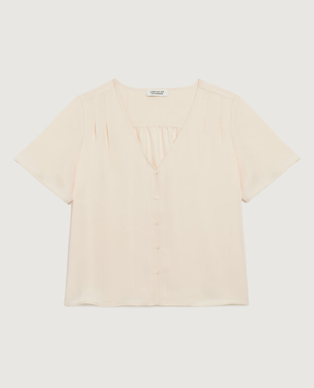 Silky V-neck blouse J300 natural