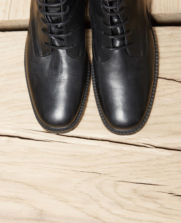 Smooth leather ankle boots Noir