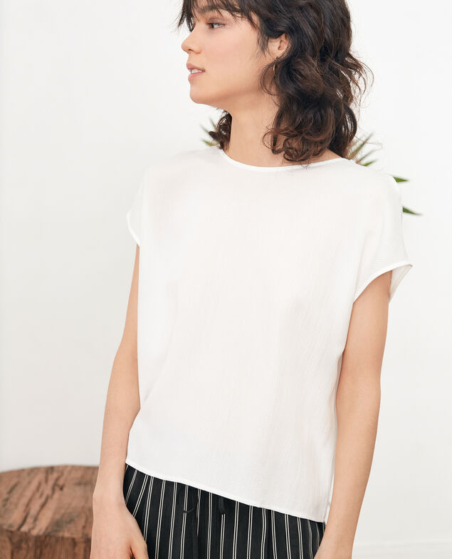 Top with low-cut back Off white
