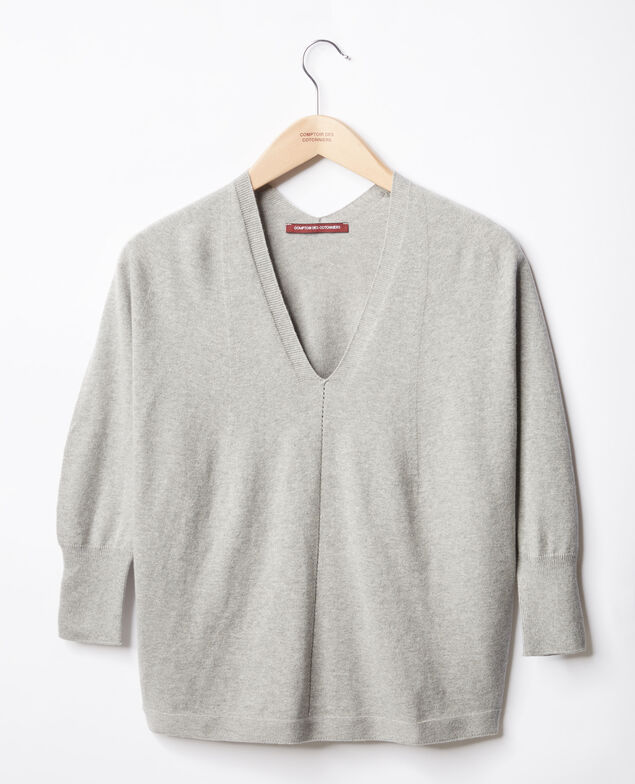Jumper with 3/4 sleeves Light grey