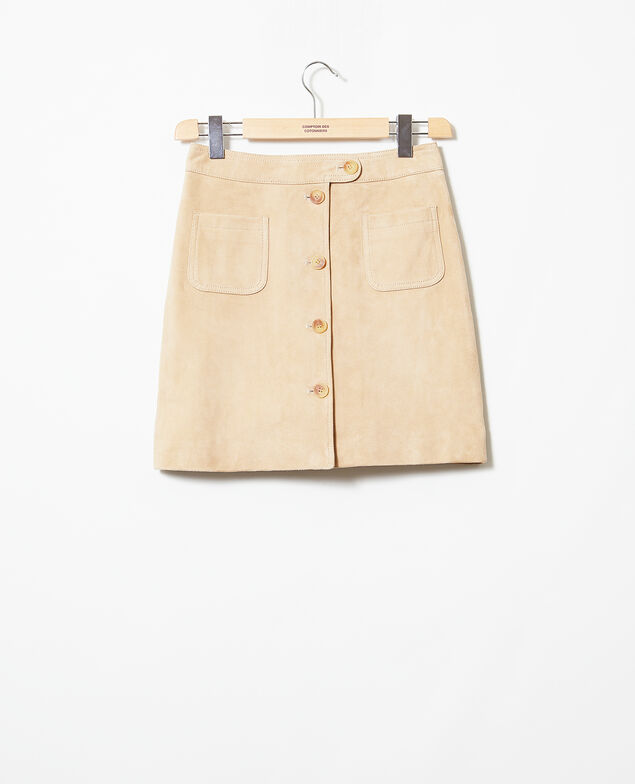 Suede mini skirt Camel beige