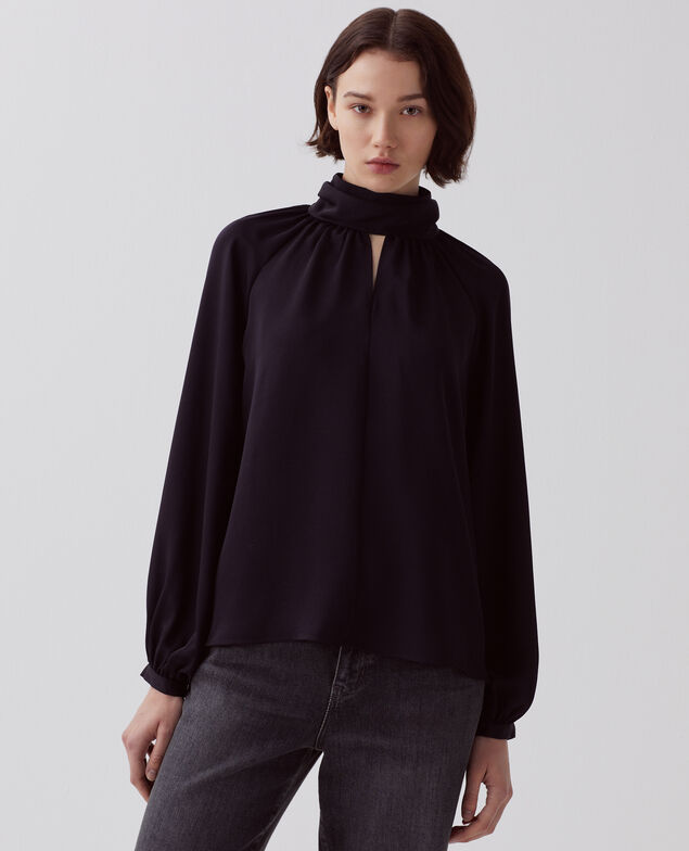 Flowing blouse H091 black beauty
