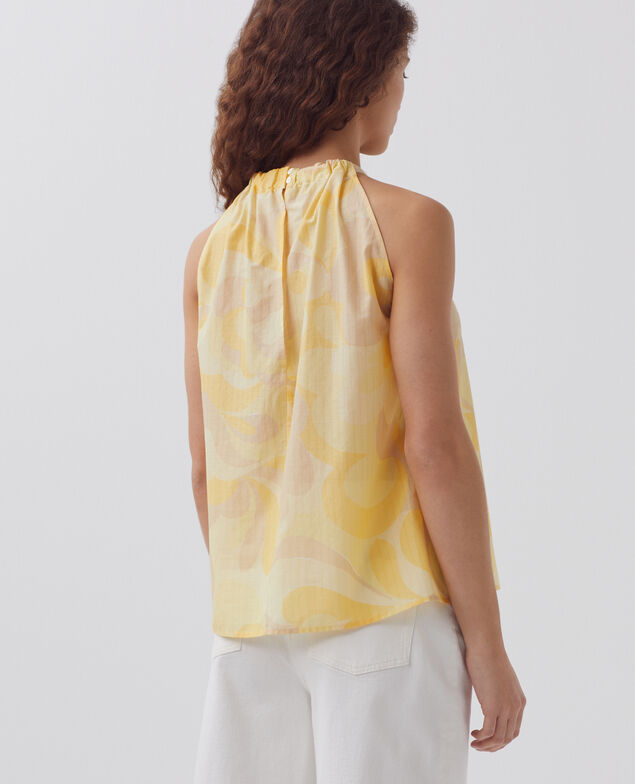 Halter neck top H413 anemone yellow