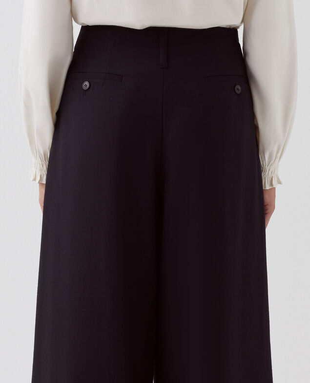 YVONNE - Pleated wide leg trousers H091 black beauty