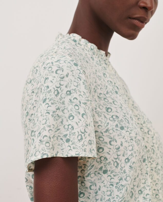 Short-sleeve fluid blouse 101 print natural