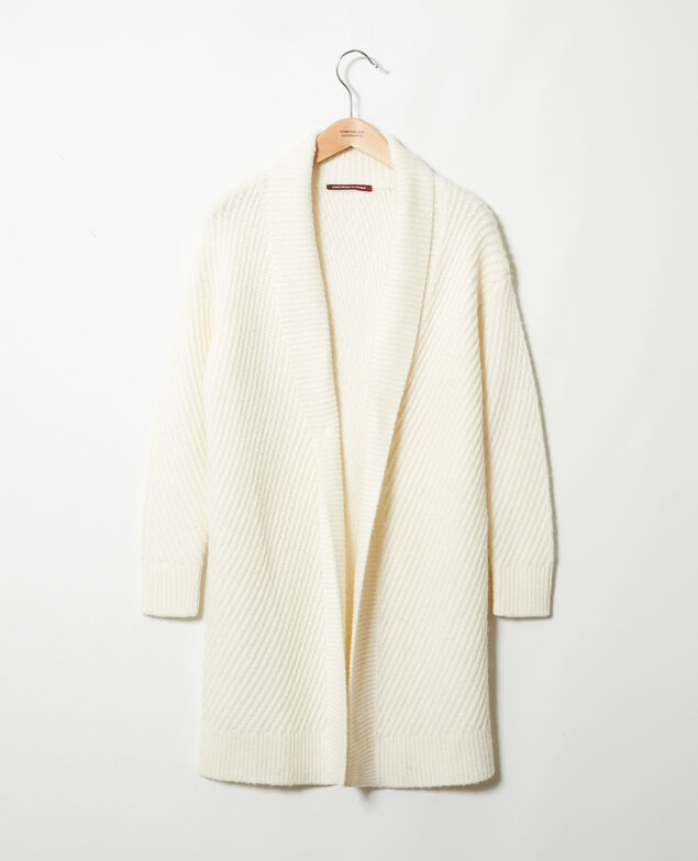 Rib knit jumper Off white