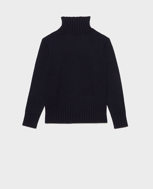 Chunky ribbed turtleneck jumper Night sky