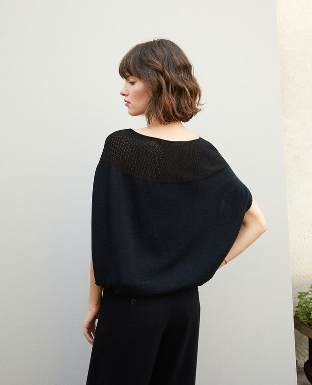 Bubble-shaped whole garment jumper Noir