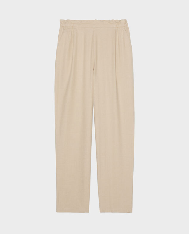 Linen and cotton trousers Oxford tan