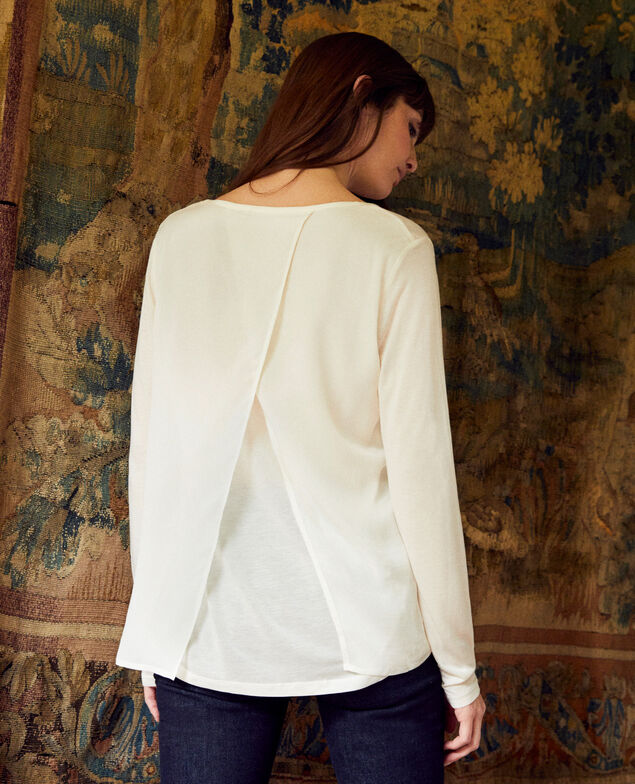 Bimaterial T-shirt Off white