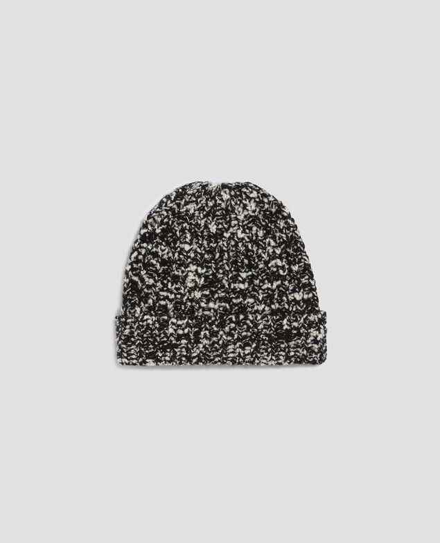 Bouclé wool beanie I099 boucle blk/white