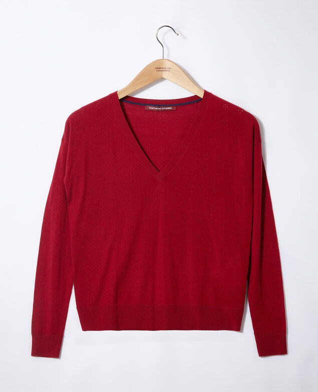 Merino wool jumper Rio red