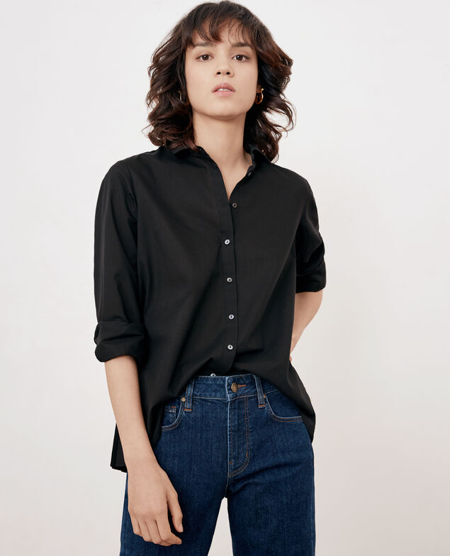 Shirt with pleated back Noir