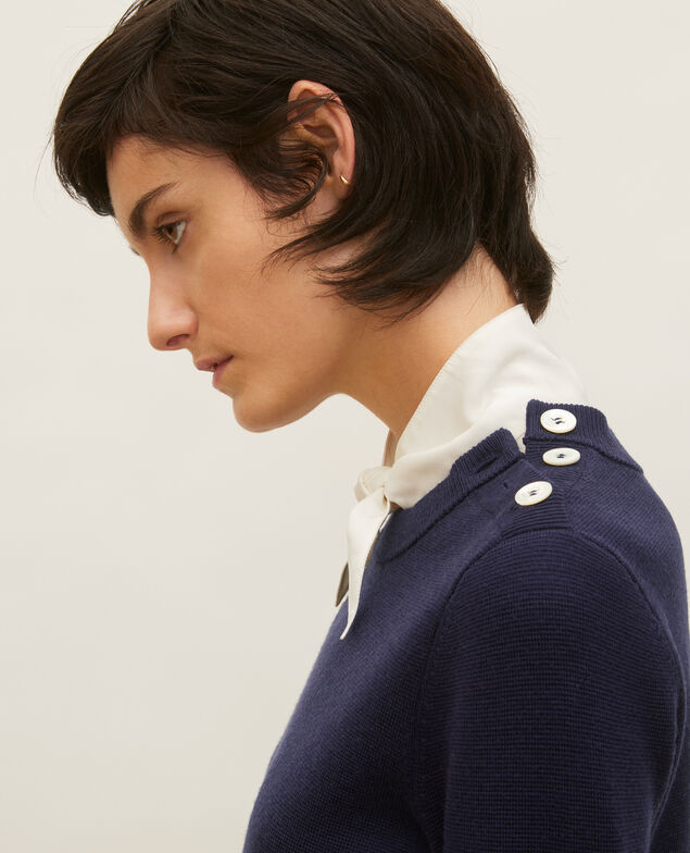 Striped wool jumper Maritime blue