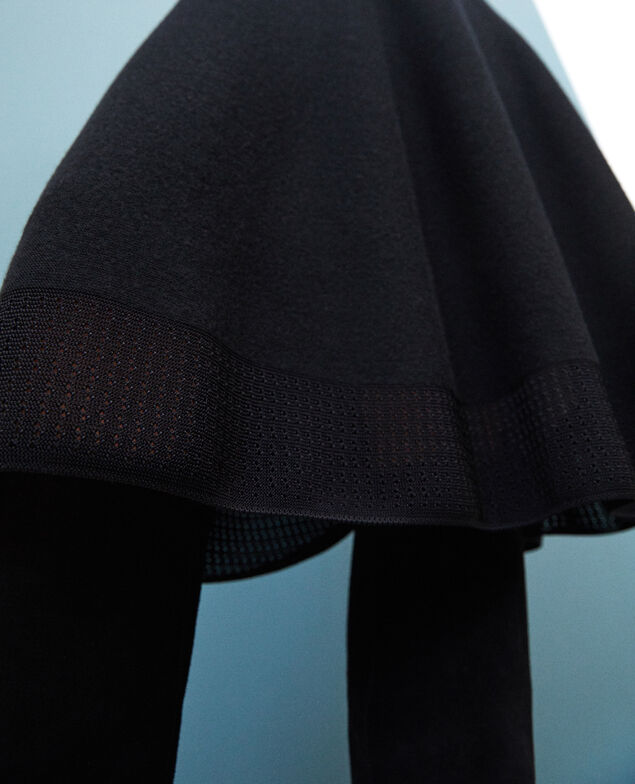 Wholegarment dress with adjustable collar Black