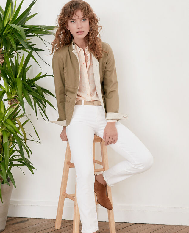 Mandarin collar jacket Mastic