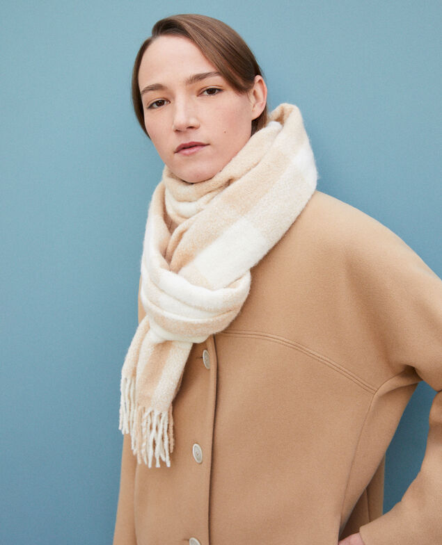 Long scarf Silver gray/off white