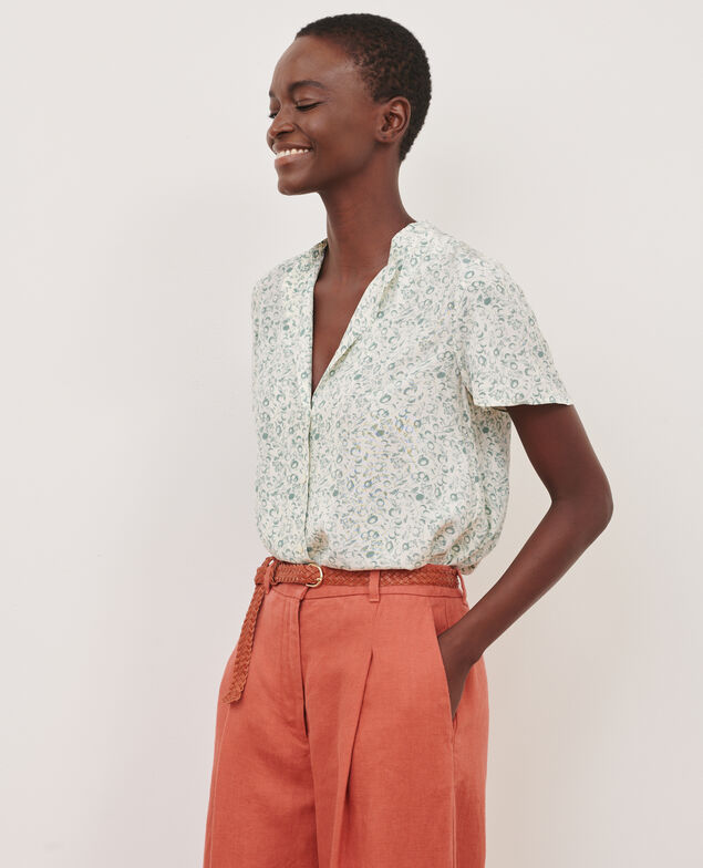 Short-sleeve fluid blouse 101 print natural