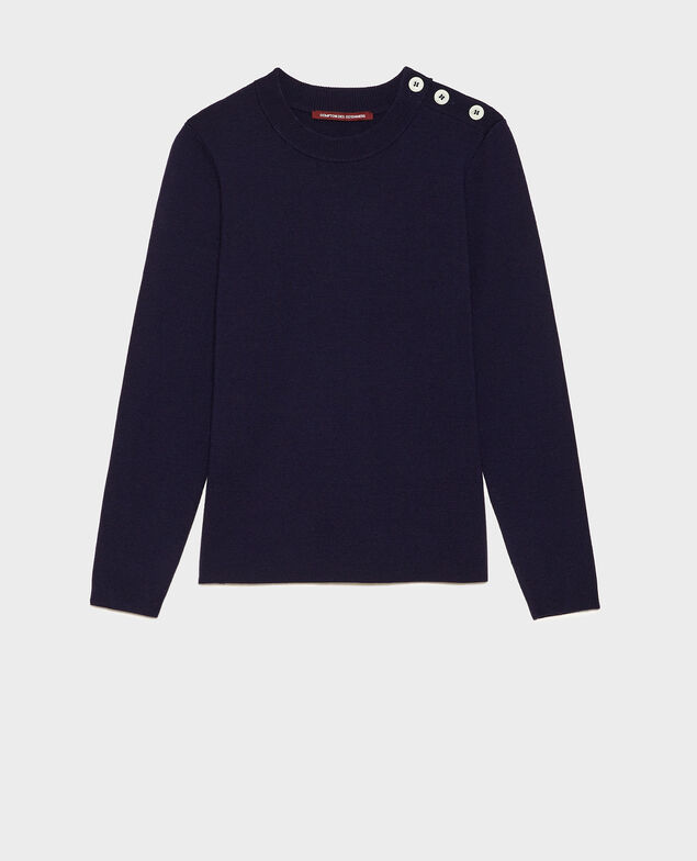 Striped wool jumper Maritime blue