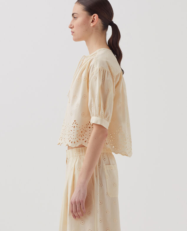 Cotton broderie anglaise blouse I307 ecru