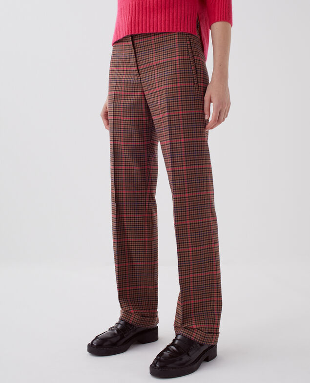 COLETTE - Straight trousers I121 check pink