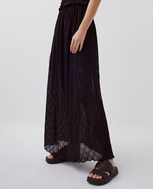 Silky smock maxi dress H091 black beauty