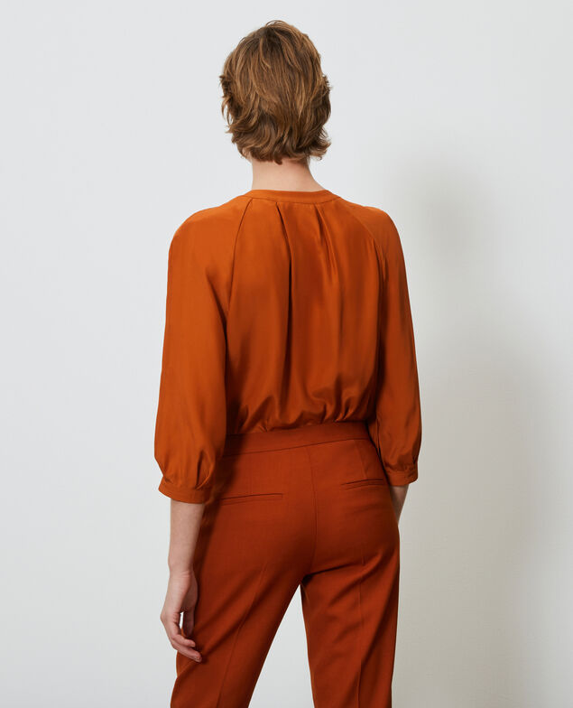 Loose silk blouse Umber