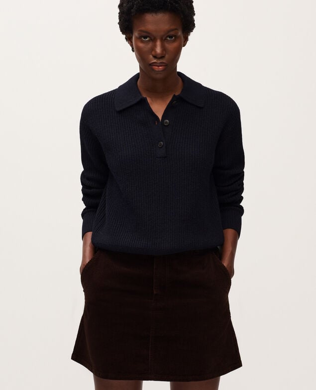 Polo neck jumper U690 navy