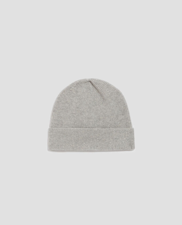 Cashmere beanie I025 ashen gray lurex