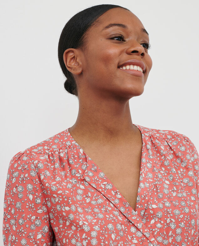Wrapover dress 96 print pink