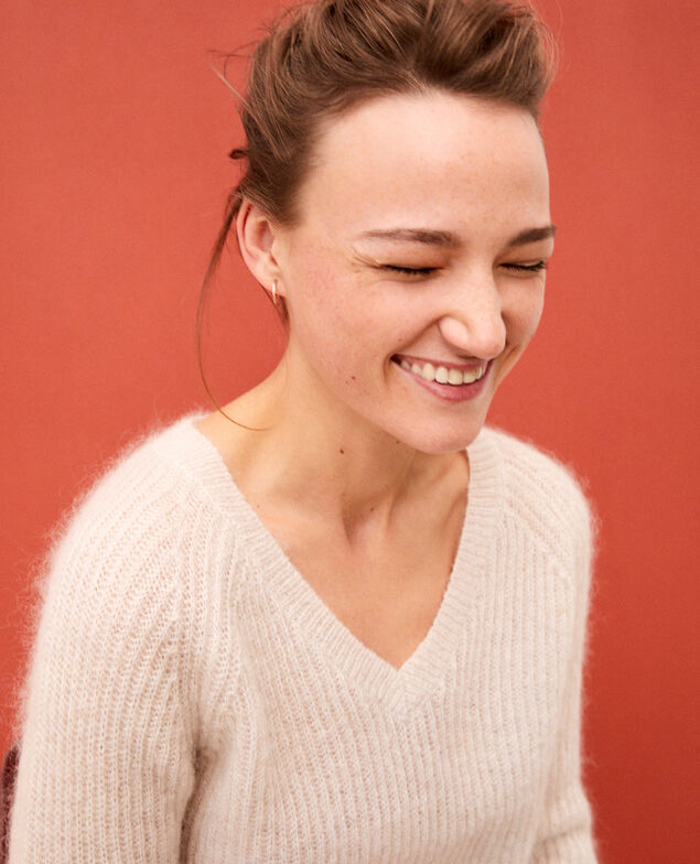 Jumper with mohair and lurex Silver gray/off white/lurex