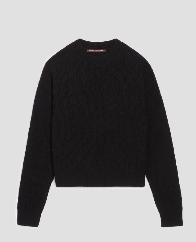 Jumper with decorative stitching H091 black beauty