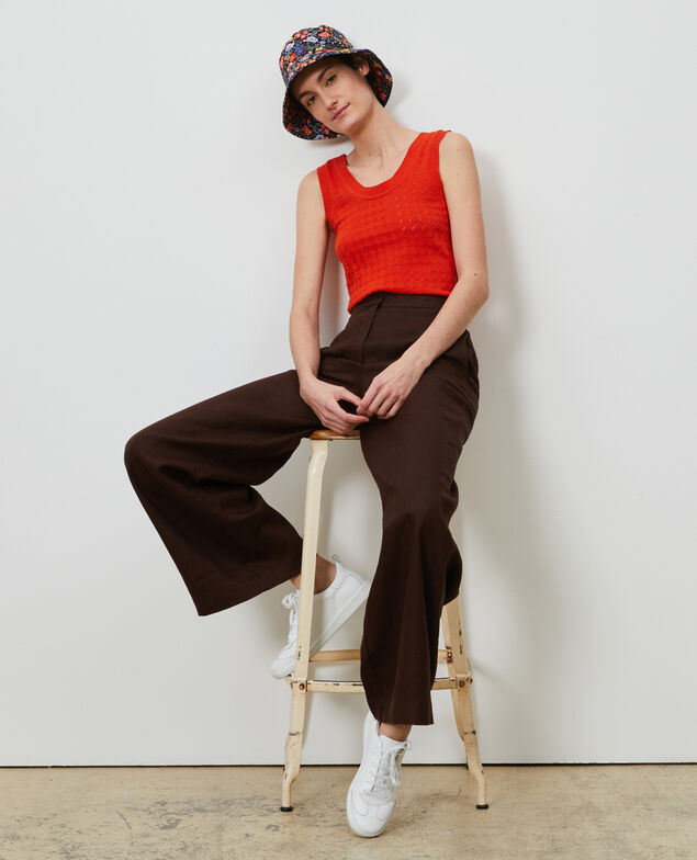 Cotton and linen vest Pureed pumpkin