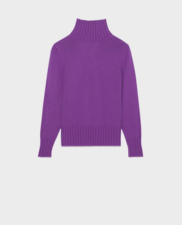 Virgin wool polo neck jumper 6022c brghtviolet