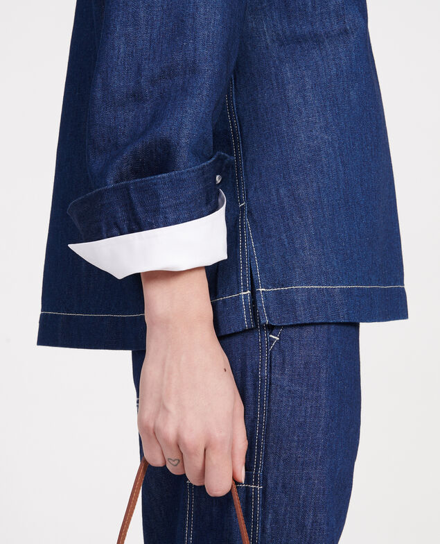 Cotton and linen tunic Indigo