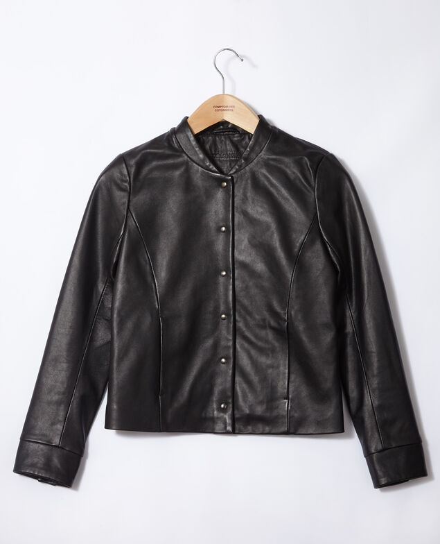  Leather bomber jacket Black