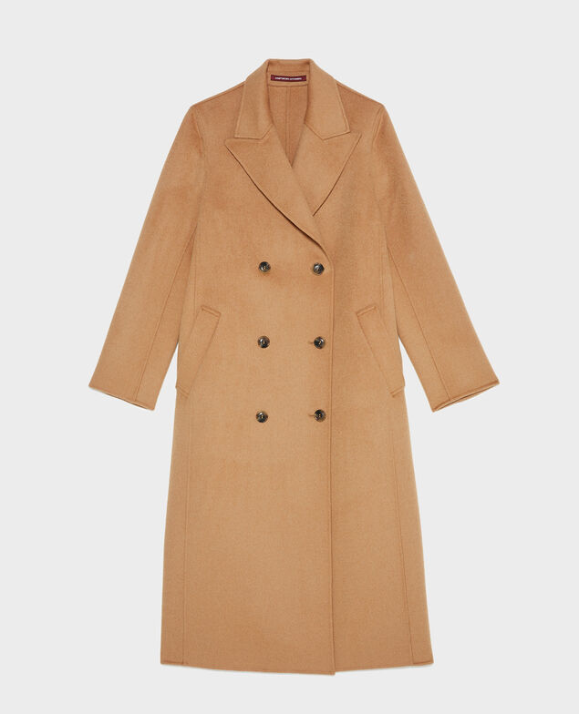  Double-sided wool and cashmere overcoat Latte