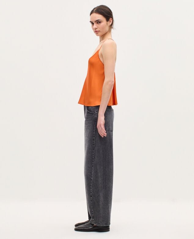 Silky top with spaghetti straps K240 apricot orange