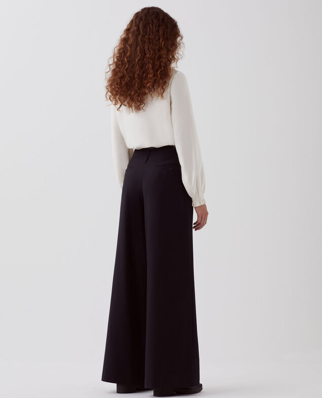 YVONNE - Pleated wide leg trousers H091 black beauty