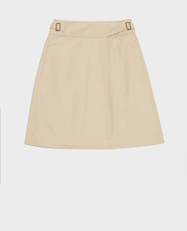 Cotton wrapover skirt Oxford tan