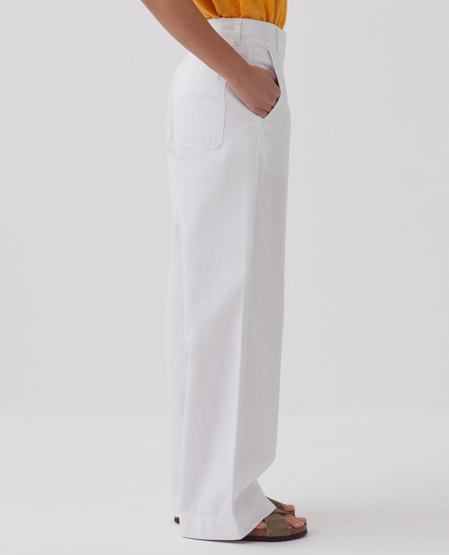 BLANDINE - Straight trousers H001 brillant white