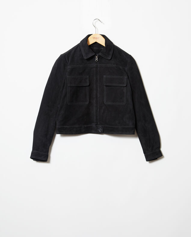 Short suede jacket Noir