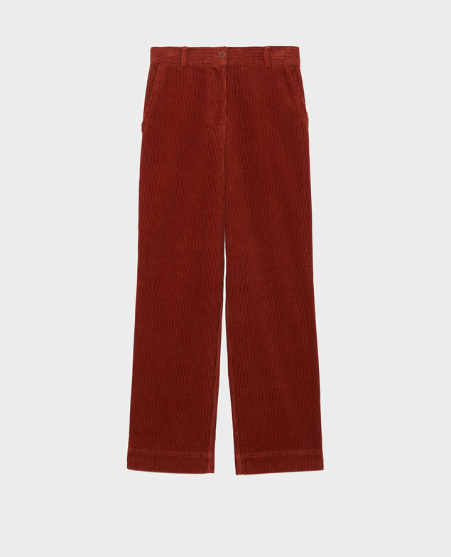 Wide corduroy trousers Brandy brown