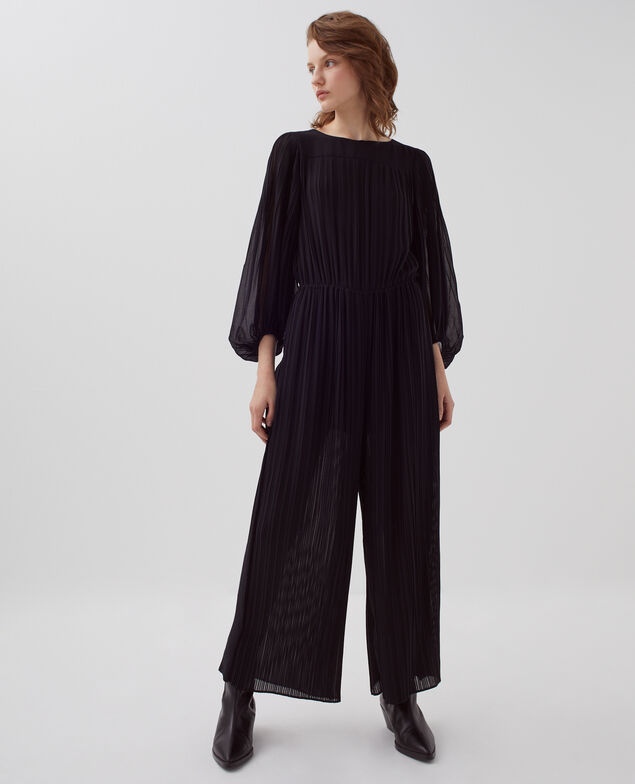 Pleated playsuit H091 black beauty