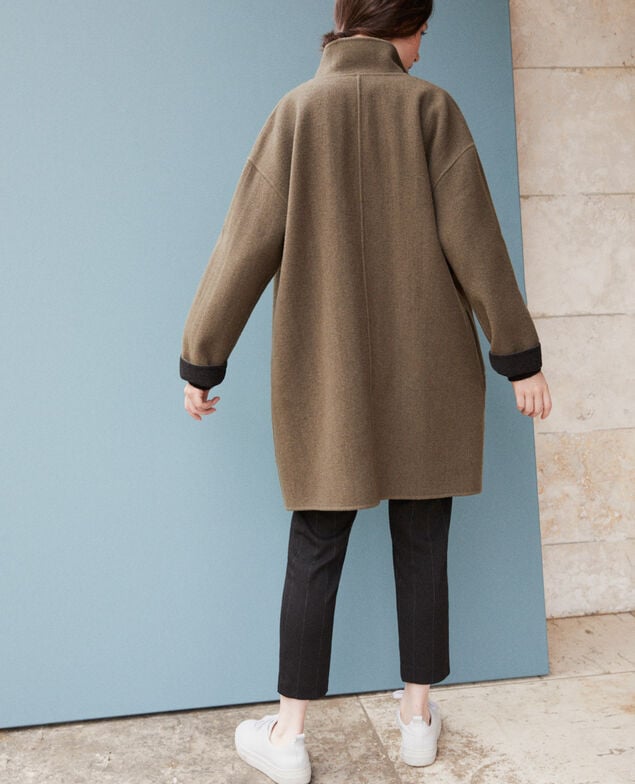 Coat with stand-up collar Olive night