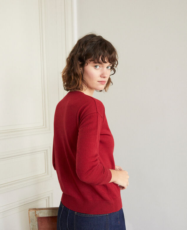 Merino wool jumper Rio red
