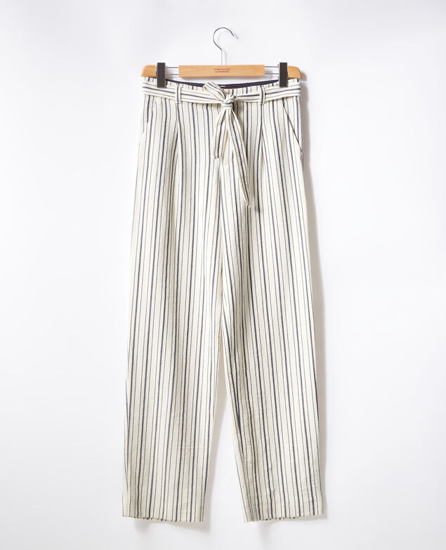 Striped wide leg trousers Off white/navy stripes