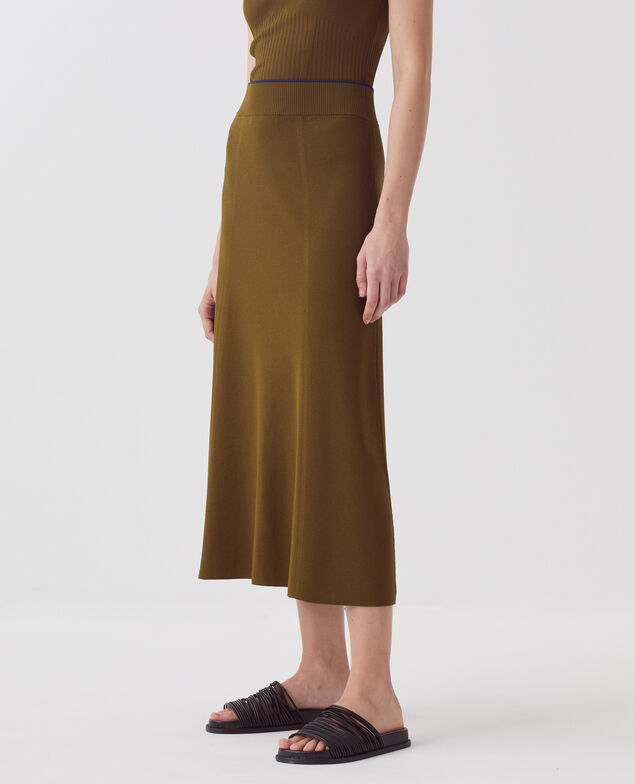 Knit midi skirt J350 breen kaki